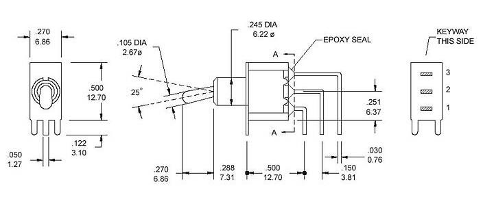兩檔鈕子開關MTS-102C4