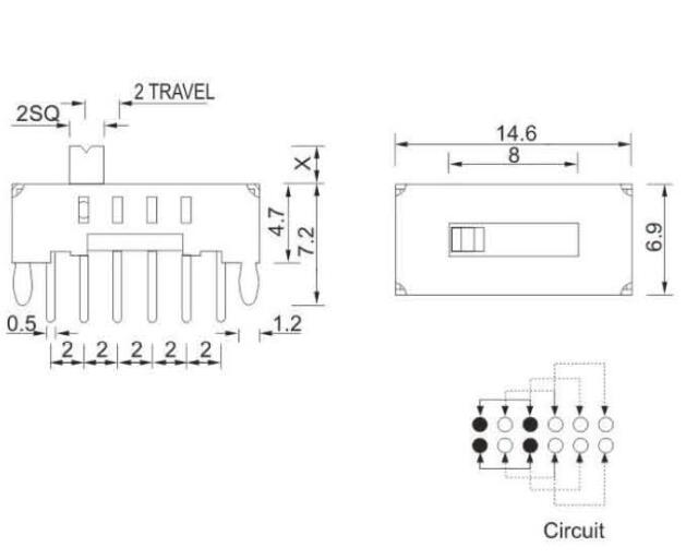 2P4T撥動開關(guān)規(guī)格書 2P4T撥動開關(guān)規(guī)格書