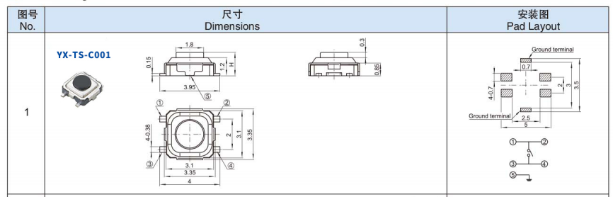 3*3鴻蒙開發(fā)主板上的輕觸開關(guān)