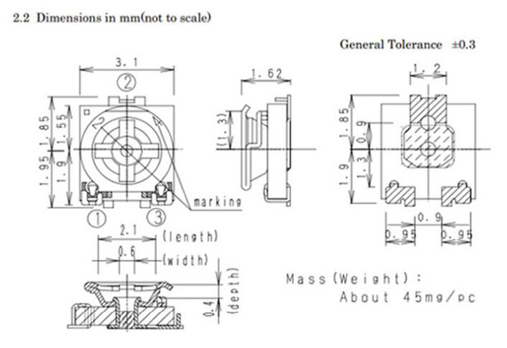 可調(diào)電阻尺寸圖紙