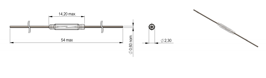 干簧管磁控開關尺寸圖