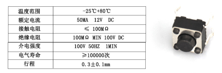 輕觸開關參數圖 輕觸開關參數圖