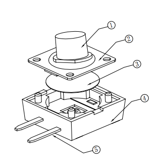 12*12輕觸開關結構分析