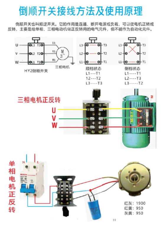 倒順開關的接線方法和原理 倒順開關的接線方法和原理